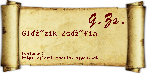 Glózik Zsófia névjegykártya